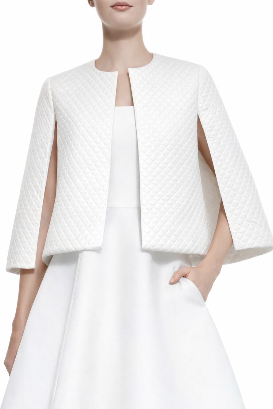 ALEXIS Dalianah Quilted Cape Jacket White XS